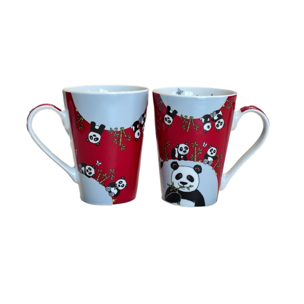 Könitz Panda Porcelain Mug Set of 2, Small Flaw